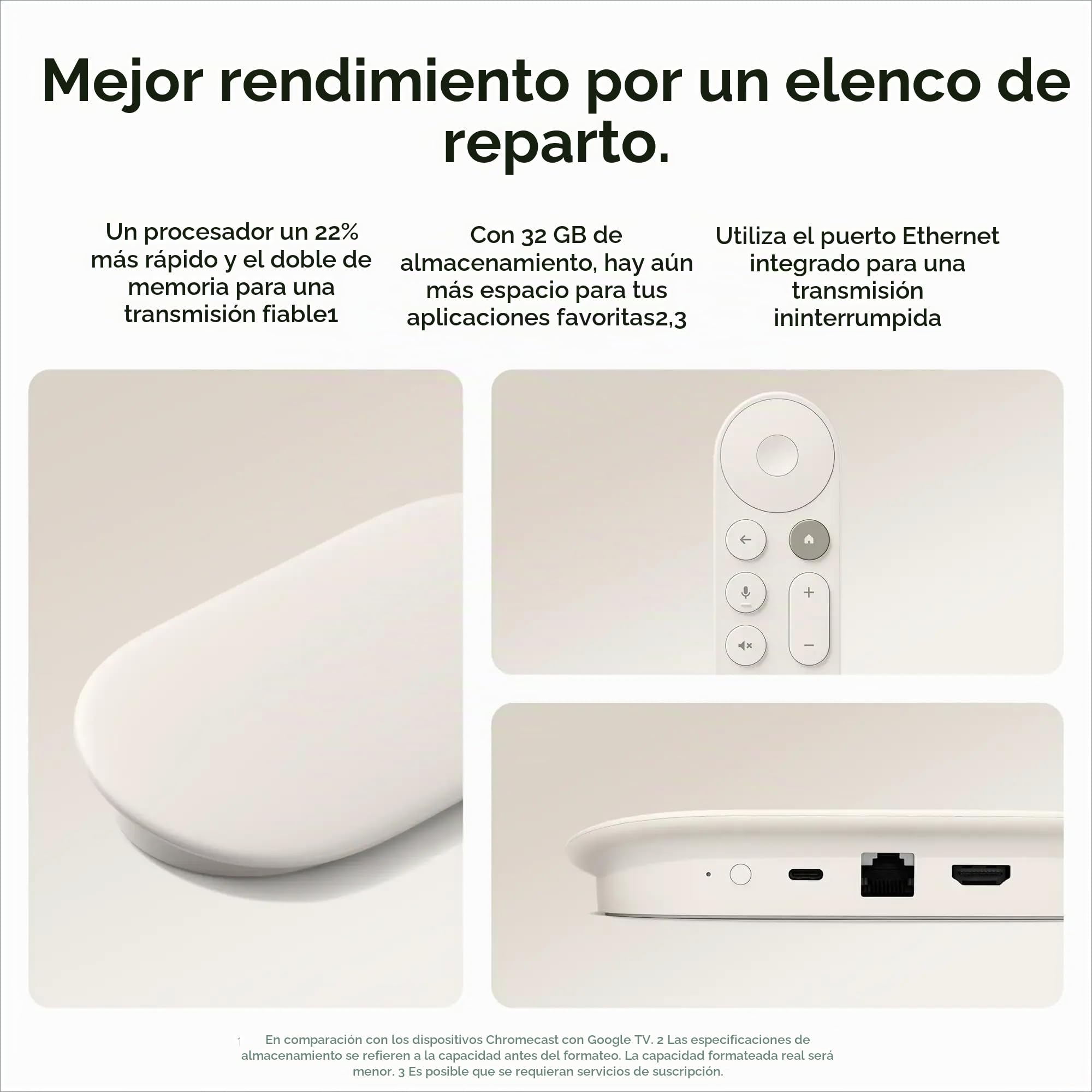 Google Transmisor de TV (4K) - Entretenimiento de transmisión rápida con control remoto de búsqueda por voz - Mira películas, programas, TV en vivo y Netflix en 4K HDR - Control inteligente para el
