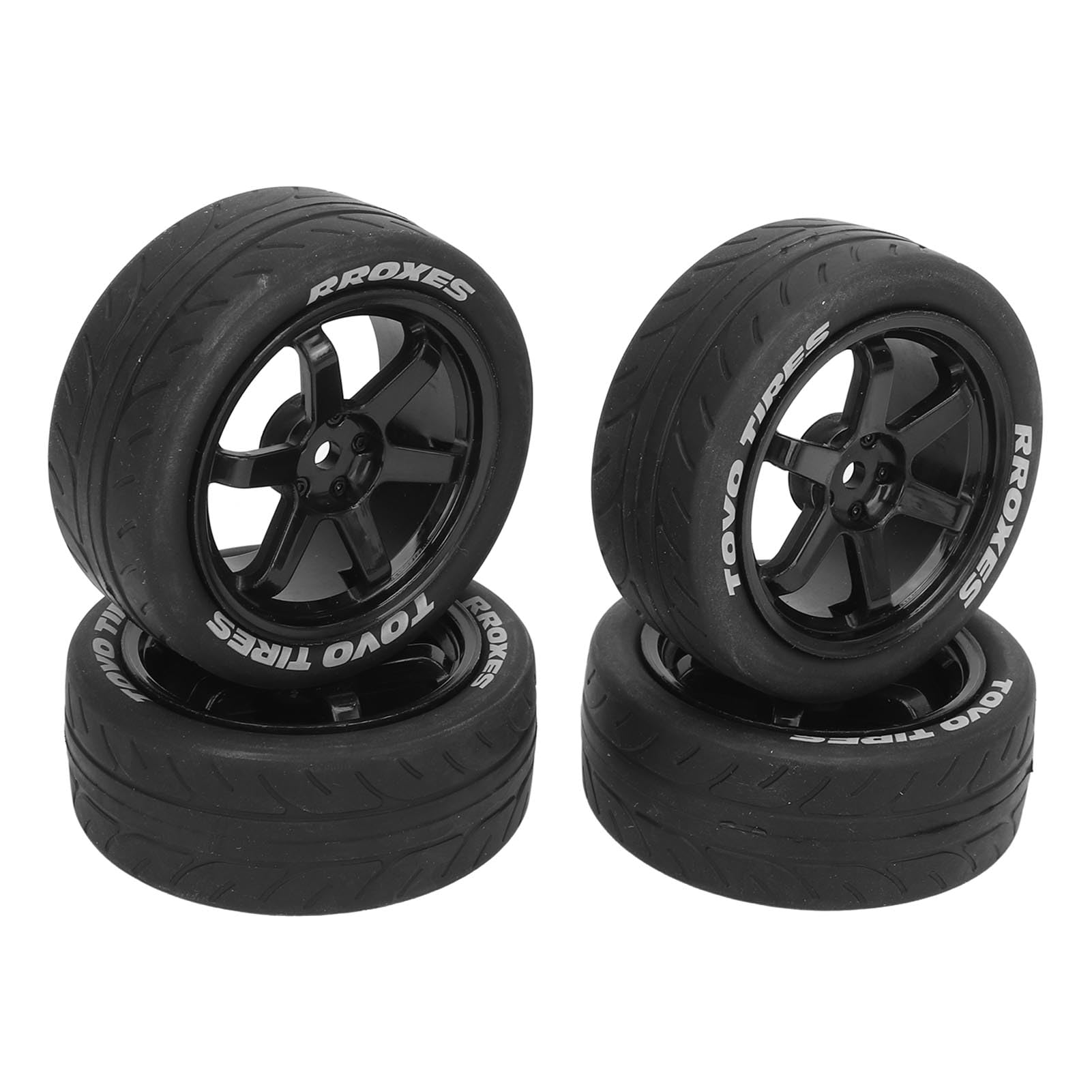 Amazon | 4 個 1/10 RC タイヤプラスチックゴムホイール、タミヤ TT01