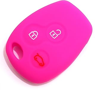 Finest-Folia - Funda de silicona para llave de coche con 3 botones, color rosa neón