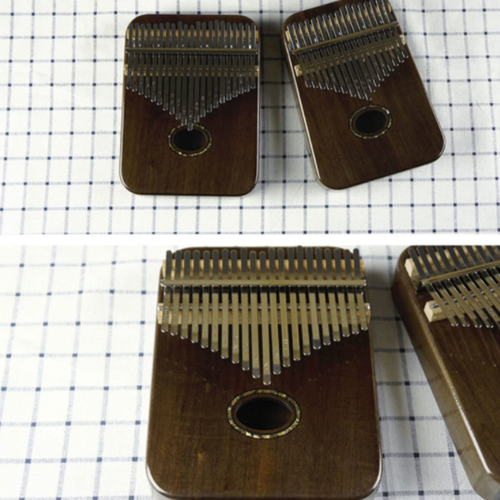 Exquisiter Klang Nussbaumbox Daumenklavier Oval Schallloch 17 Tasten 21 Tasten Weihnachtsstrumpf Stuffer Geschenk, tragbares Fingerklavier Einfach zu Spielen