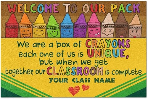 Miniatura 1 de Cartel de bienvenida a nuestro paquete con texto en inglés "We are a Box of Crayons" (We are a Box of Crayons)  Decoración artística para colgar en