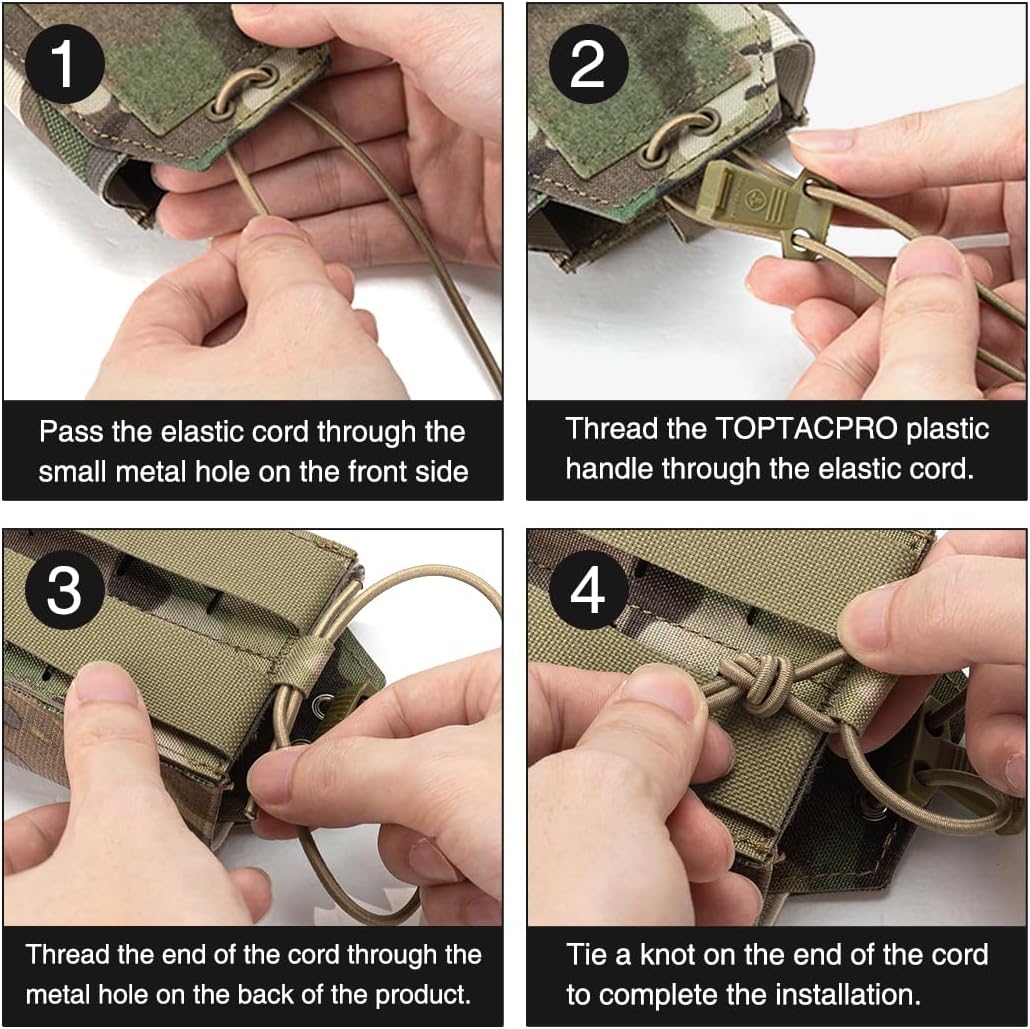 5.56mm Mag Pouch Elastic Single Rifle Magazine Pouch Tactical Molle Magazines Holster with Loop Panel - Image 6