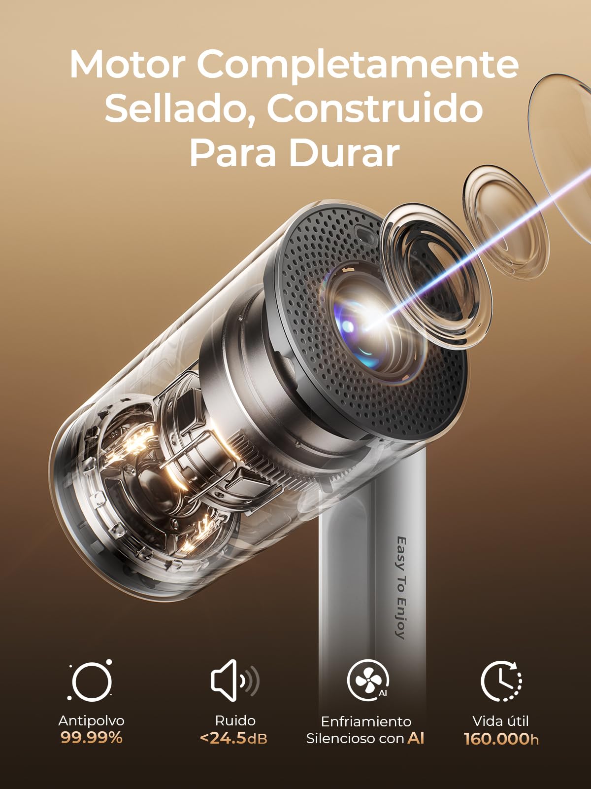 ETOE Mini Proyector con Google TV y Netflix Oficiales, Proyección Cielo Estrellado, Autofocus/Keystone, 1080P Nativo, Giratorio 140°, Control por Voz, Diseño Sellado, Proyector 4K para Dormitorio