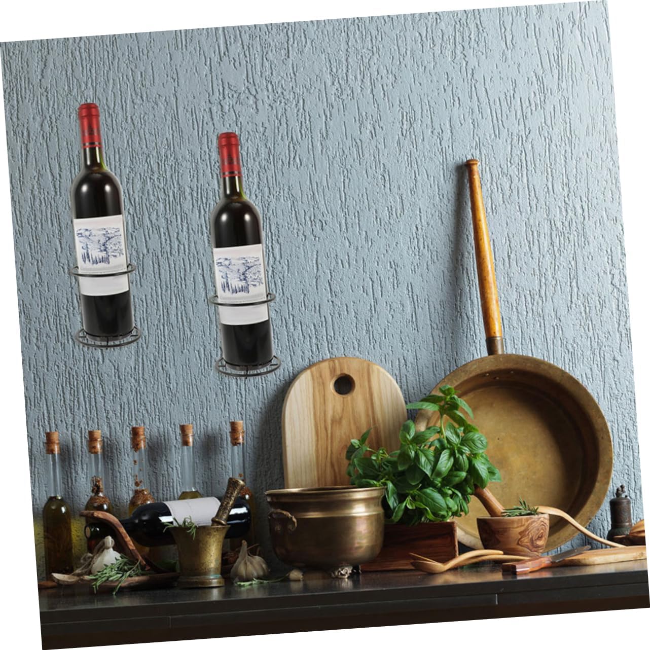 Cabilock 8pcs Wall Mounted Wine Rack Sturdy Wine Holder for Display Storage Practical Organizer for Home Decor Easy to Clean for Dining Room Bar