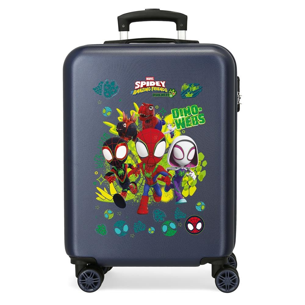 Joumma Marvel Spidey Dino-Webs Cabin Suitcase Blue 38x55x20 cm Rigid 2 kg Side Combination Lock ABS 2 kg 35L Hand Luggage