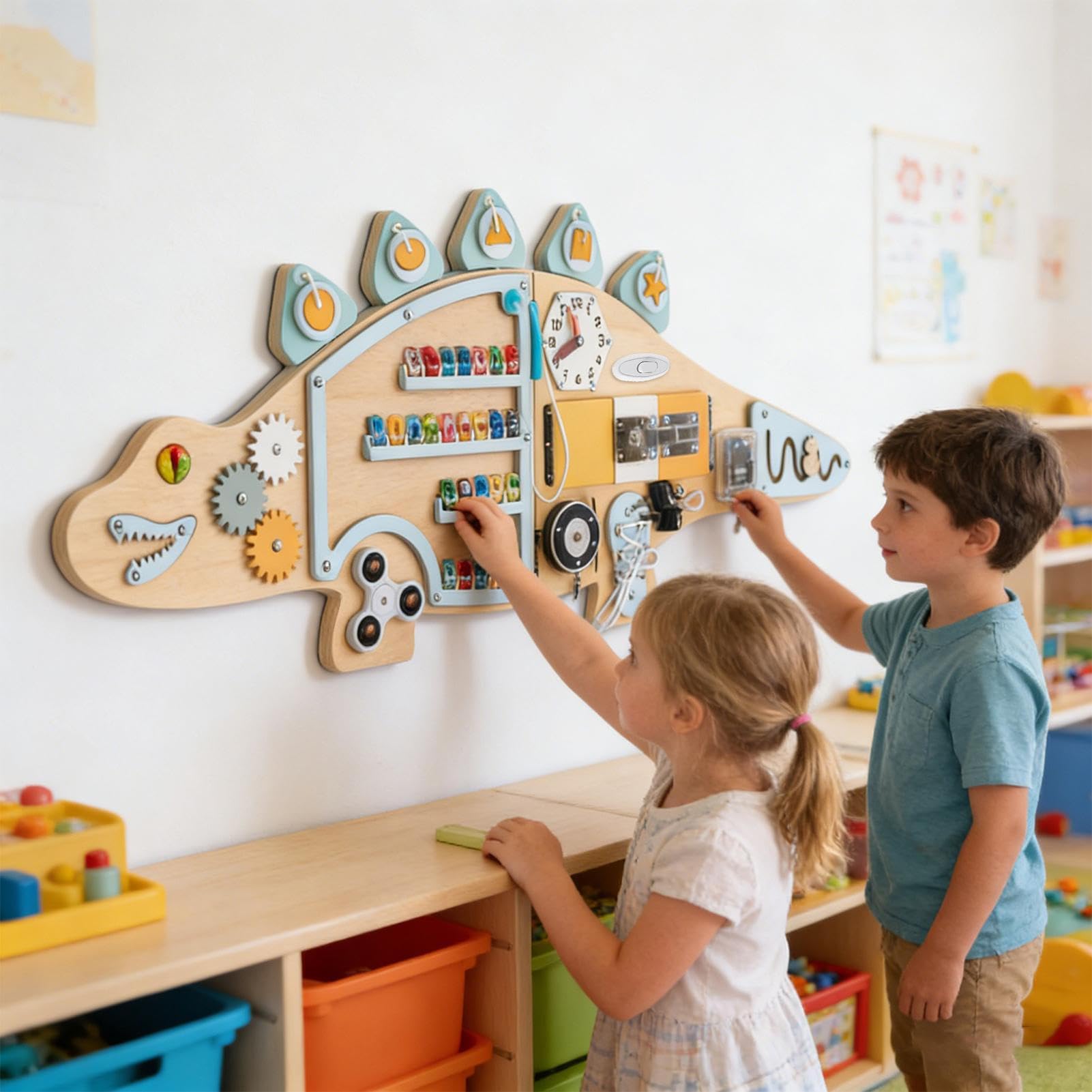 Sensoryczny Panel Ścienny dla Dzieci Zabawka Edukacyjna w Kształcie | Drewniany Panel Sensoryczny Ścienny Dla Chłopców Dziewczynek Rodziny Domu Salonu Sypialni Klasy Przedszkola