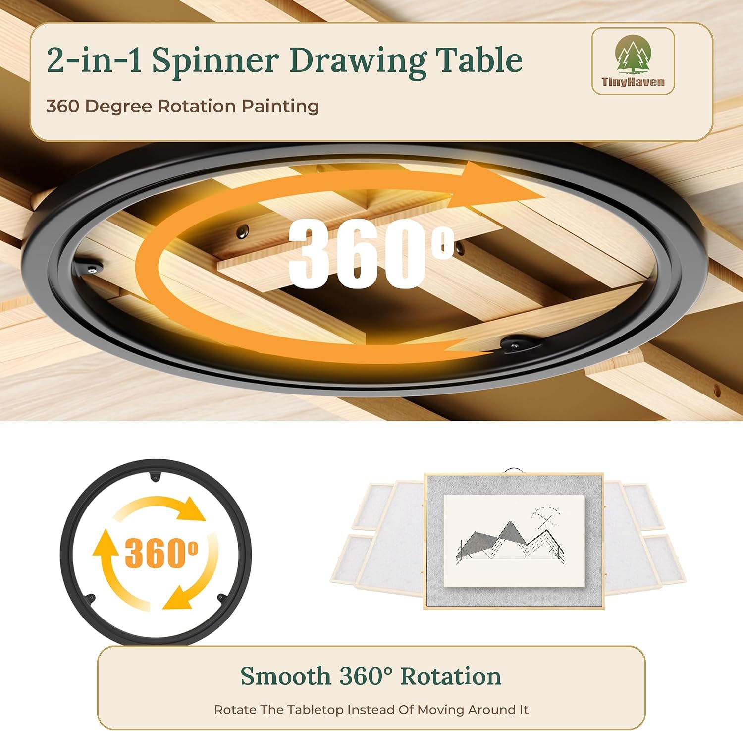 Portable Drafting Table, 3-Position Puzzle Accessories