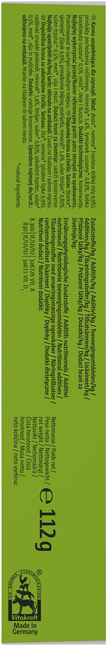 Vitakraft Kräcker - Friandise pour Chinchillas aux Herbes et baies d'églantier - 1 x 2