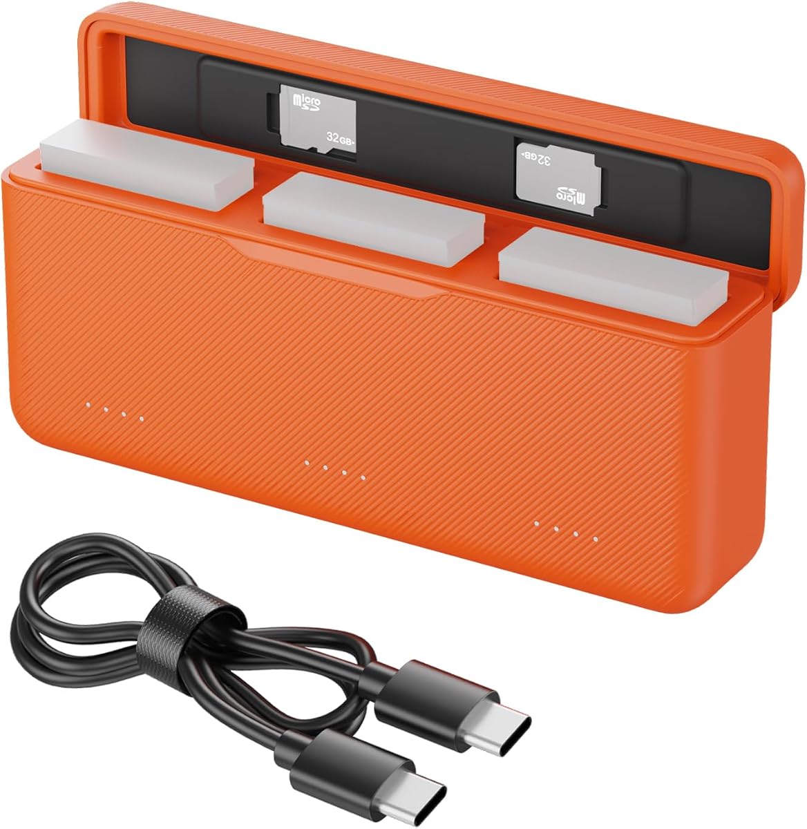 Battery Charger for DJI Action 6/5 Pro / 4/3 / Osmo 360 | 4H Rapid Charging, 3-Channel Battery Charger with 2 TF Card Slots, Lightweight for DJI Action 6 Accessories