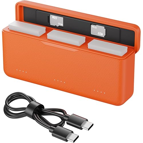SmallRig Battery Charger for DJI Action 6, Action 5 Pro, Action 4, Action 3, Osmo 360, 4H Rapid Charging, 3-Channel Battery Charger with 2 TF Card Slots, Lightweight for DJI Action 6 Accessories