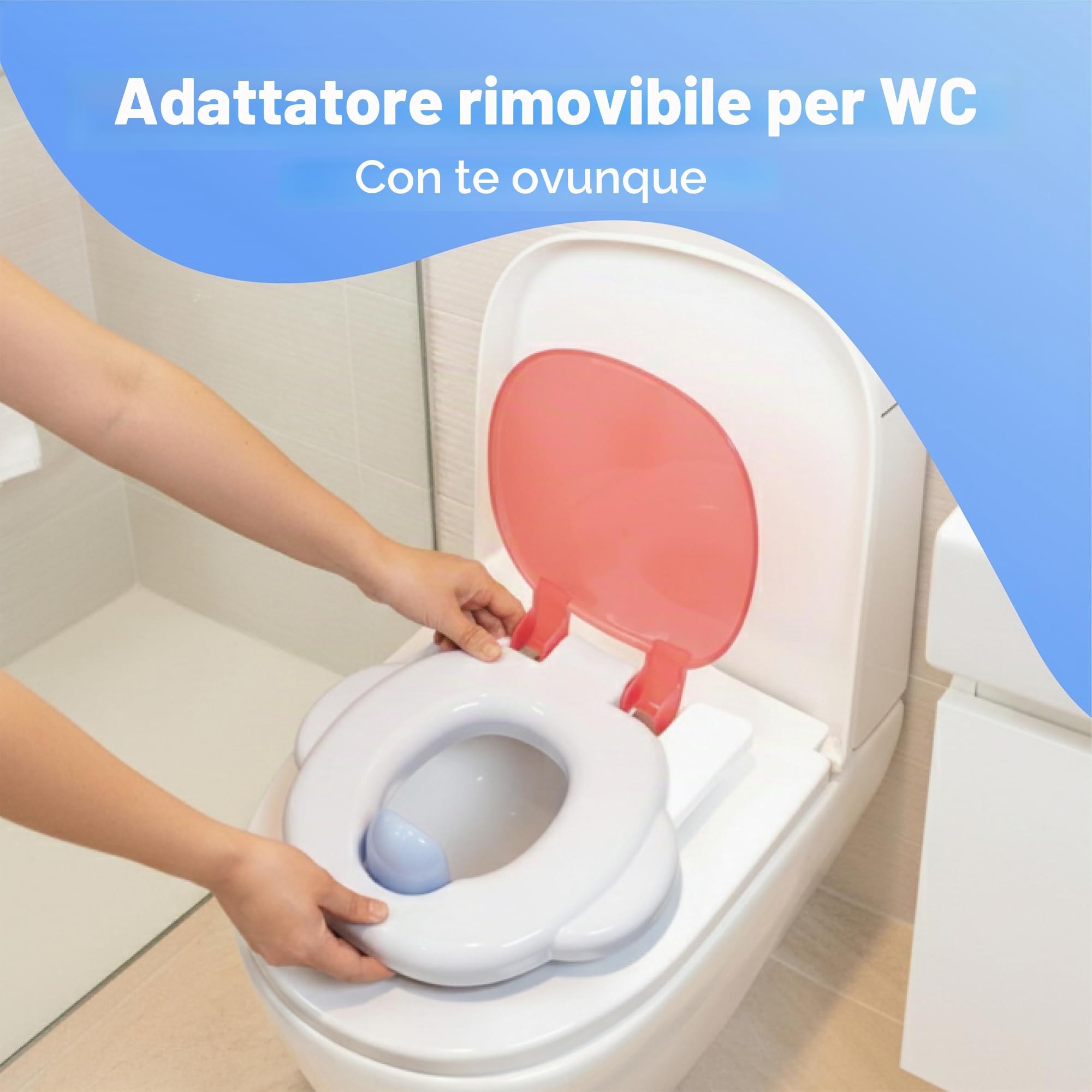 GalPat Baby Vasino Baby 3 in 1 – WC per bambini con musica quando cade urina – Include riduttore WC – Porta rotoli di carta – Simulatore cisterna – Contenitore rimovibile (Rosa)