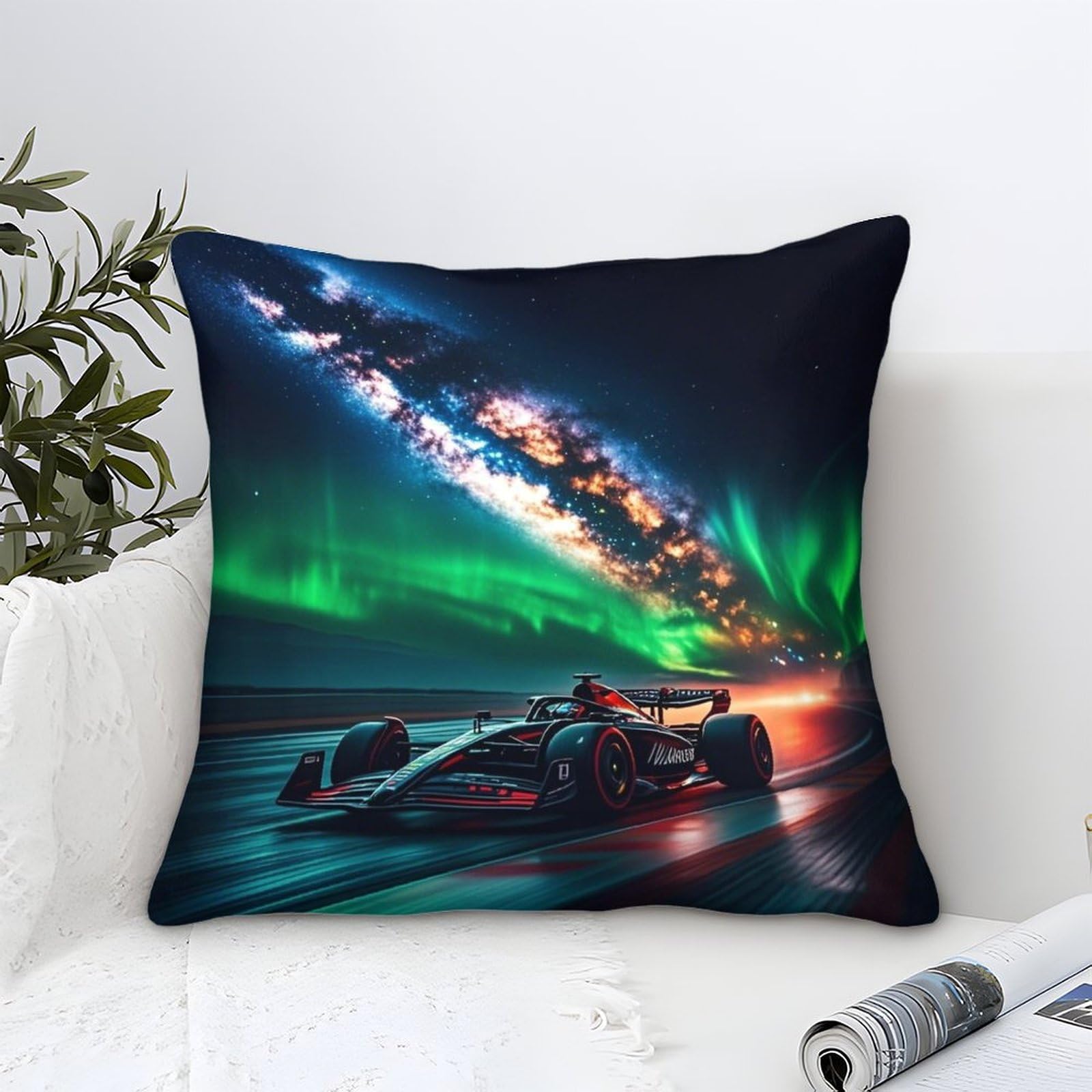 3U6C4M9K Cushion Cover 45x45cm Formulaa Racing, Microfiber Pillow Cover Decorative Racing Car Throw Pillows Farmhouse Decor for Home Cushion Case
