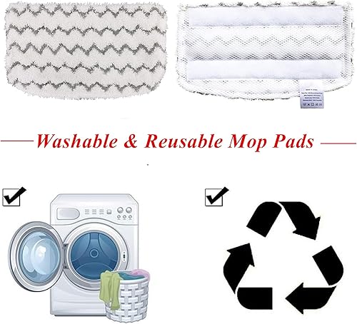 Miniatura 7 de Paquete de 4 almohadillas de repuesto para trapeador de vapor Shark S1000 S1000C S1000WM S10001C S1000A S1200 SK140 SK141 S3101 S3250 S3251 Series