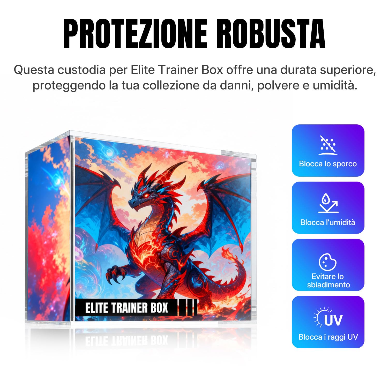 Wigearss Scatola Magnetica Acrilica, Custodia Protettiva per Pokemon Elite Trainer Box