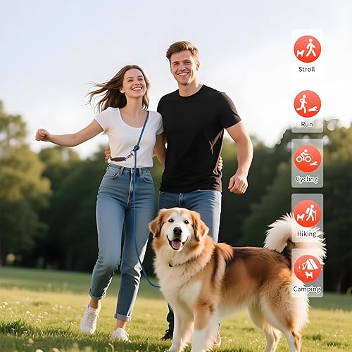 Miniatura 7 de Tails & Tales Correa de perro manos libres para caminar, correr, entrenar, correa ajustable de hasta 9.8 pies, perros de hasta 125 libras, cuerpo