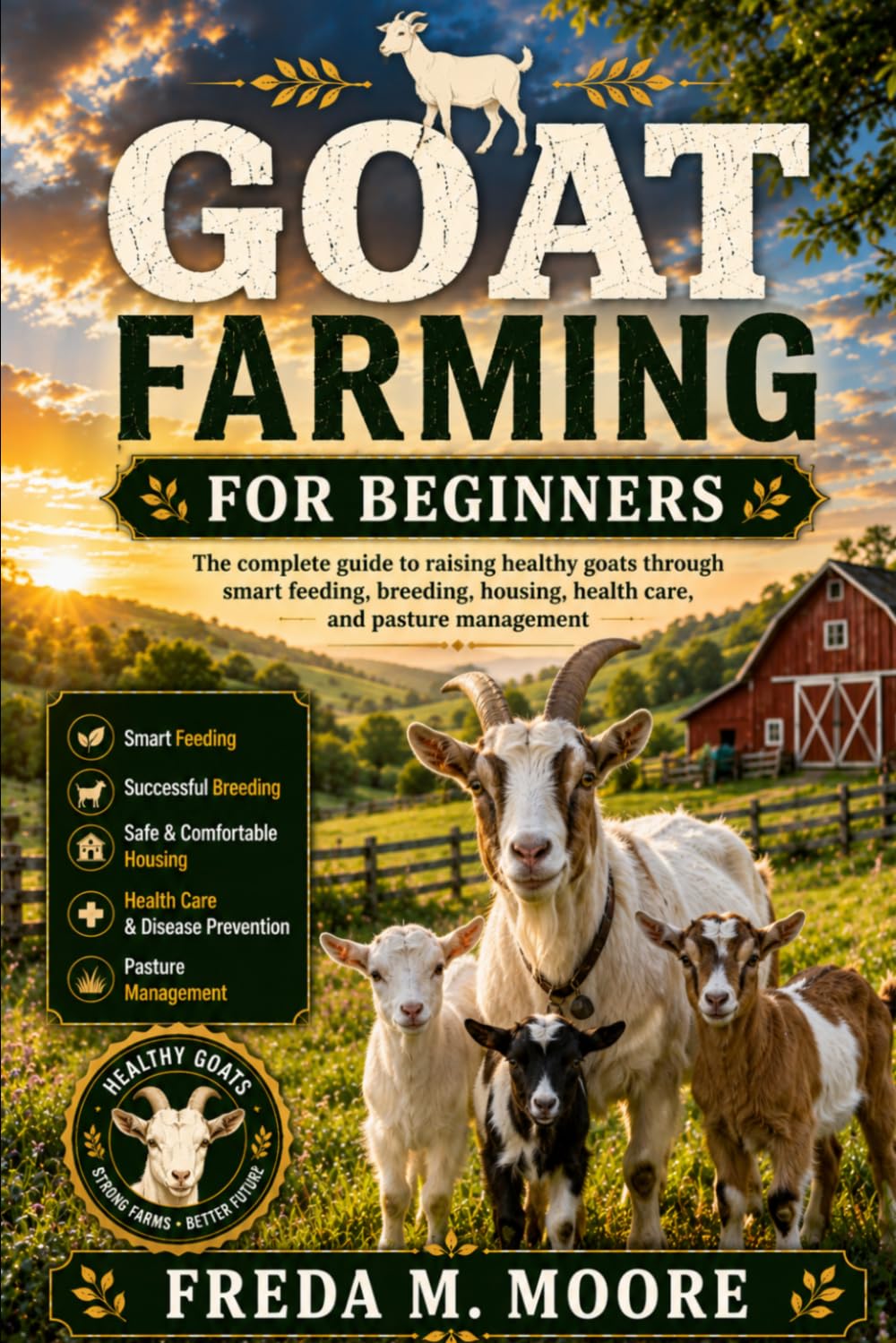 GOAT FARMING FOR BEGINNERS: The complete guide to raising healthy goats through smart feeding, breeding, housing, health care, and pasture management