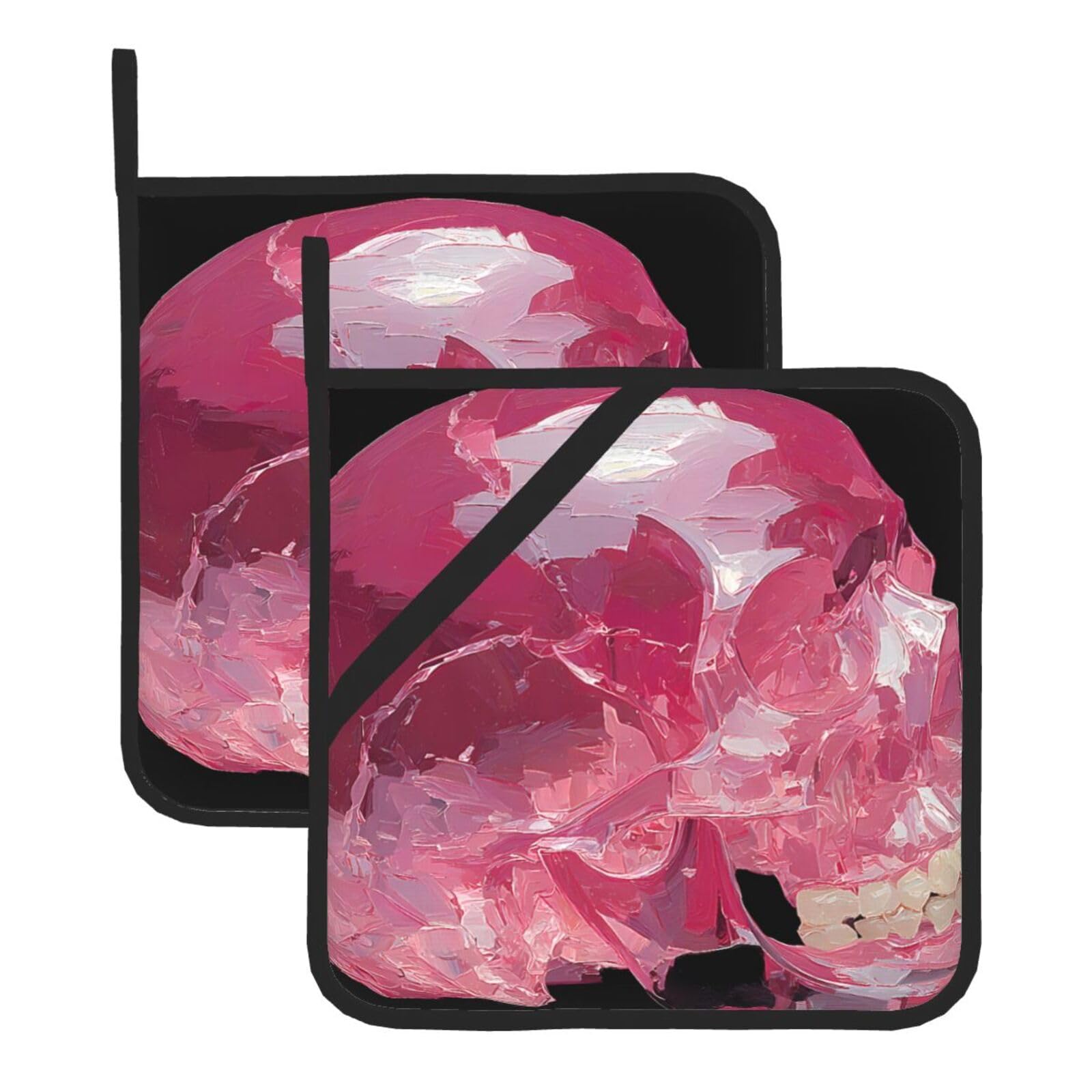 Crystal Skull Square Heat Resistant Trivet Set Thick and Durable for Baking Barbecue Cookware Oven