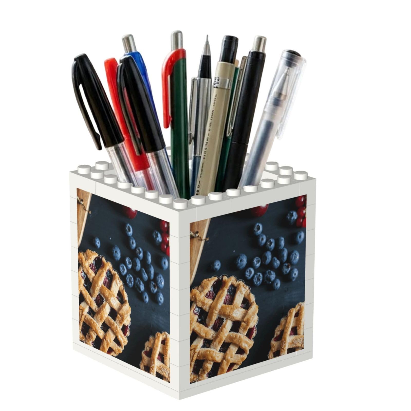 Poadnly Berry Pie, Pen Pot Pencil Holder for Office Home School, Compact Desk Organiser for Office Stationery