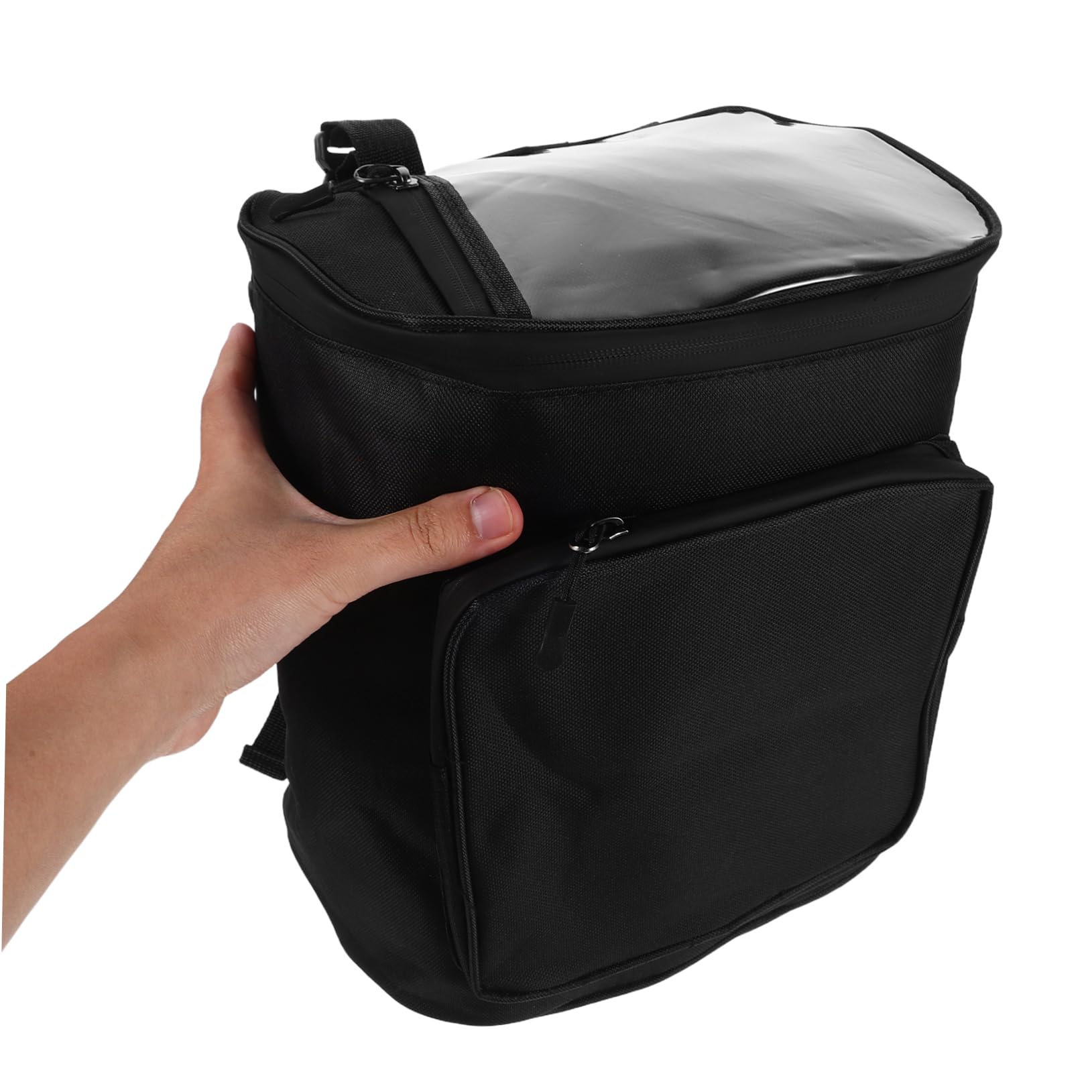 Borsa da Manubrio per Bici Elettrica 17l Oxford 600d | Nera, Tasca Frontale ad Accesso Rapido, Fissaggio Sicuro, Compatibilità per Riding