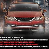 Vista 2 de PIT66 Luces antiniebla para parachoques delantero, compatibles con Honda Civic 4dr Sedán 2013-2015