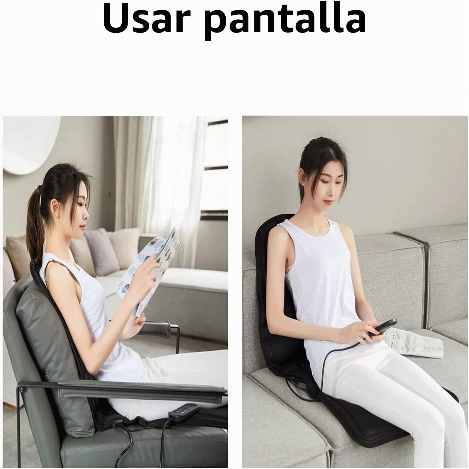 Colchoneta De Masaje De Cuerpo Completo con Calefacción para Colchón Cabezales De Masaje Shiatsu para El Cuello, para El Cuello Y La Espalda, Relajación De Los Músculos Lumbares