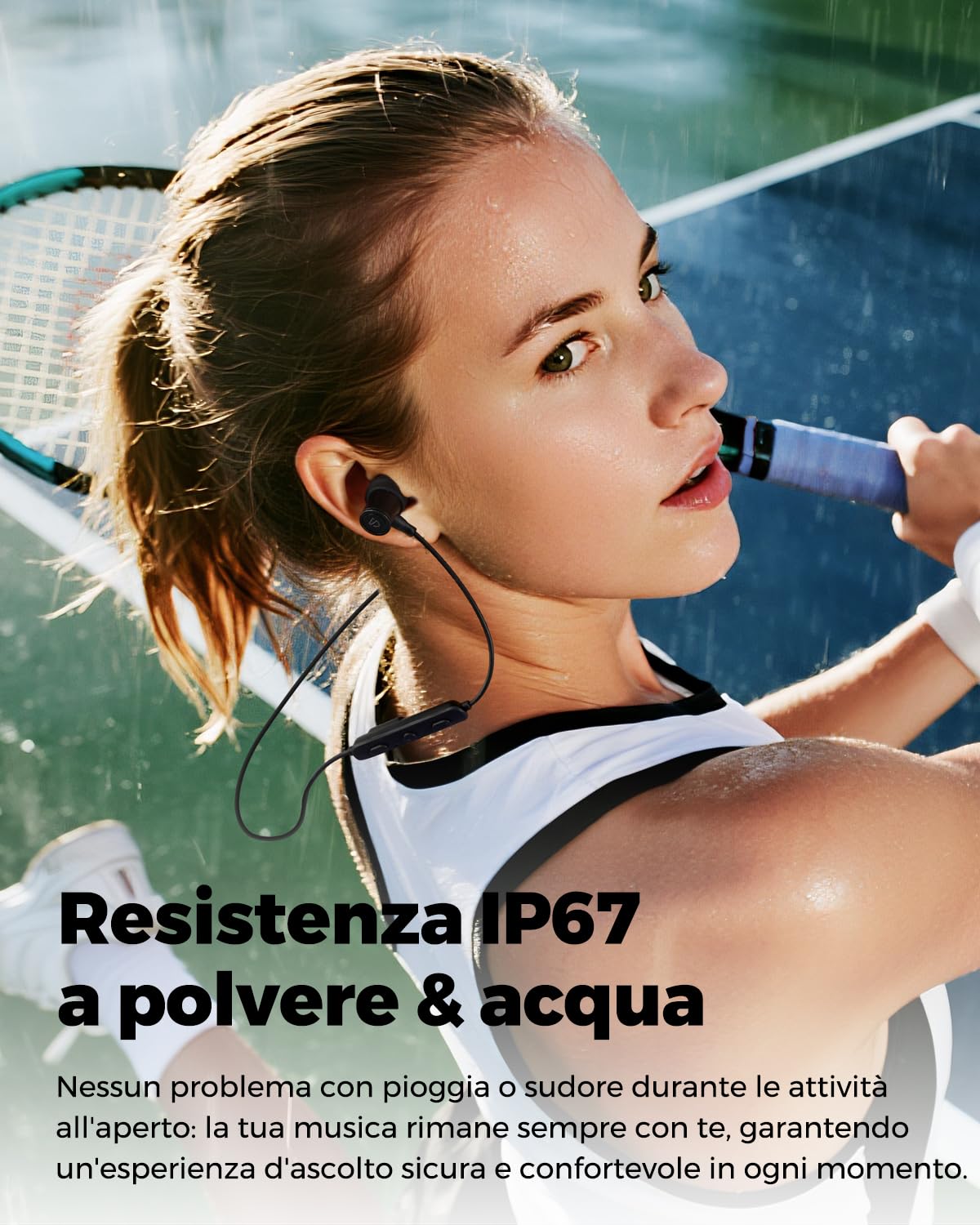 SoundPEATS Q40HD Auricolari Bluetooth 5.4 Sportive da Collo, Hi-Res Audio LDAC, 20 Ore Autonomia, IP67 Impermeabili, App Controllo, Doppia Connessione, EQ Dinamico, Trova Cuffie