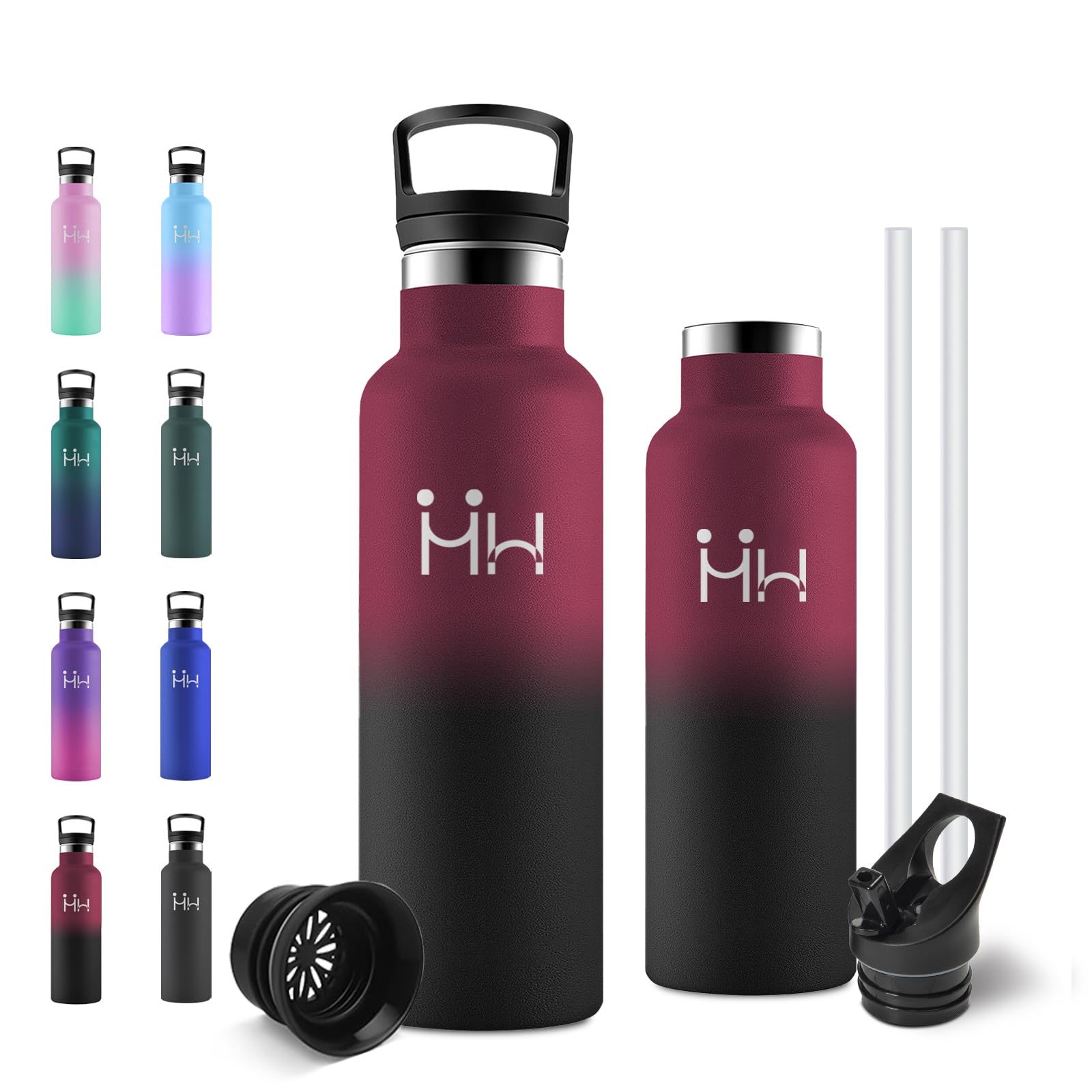 JAPORIA 500ml Water Bottle with Straw Stainless Steel Thermal BPA Free Double Layer Insulation for School and Camping