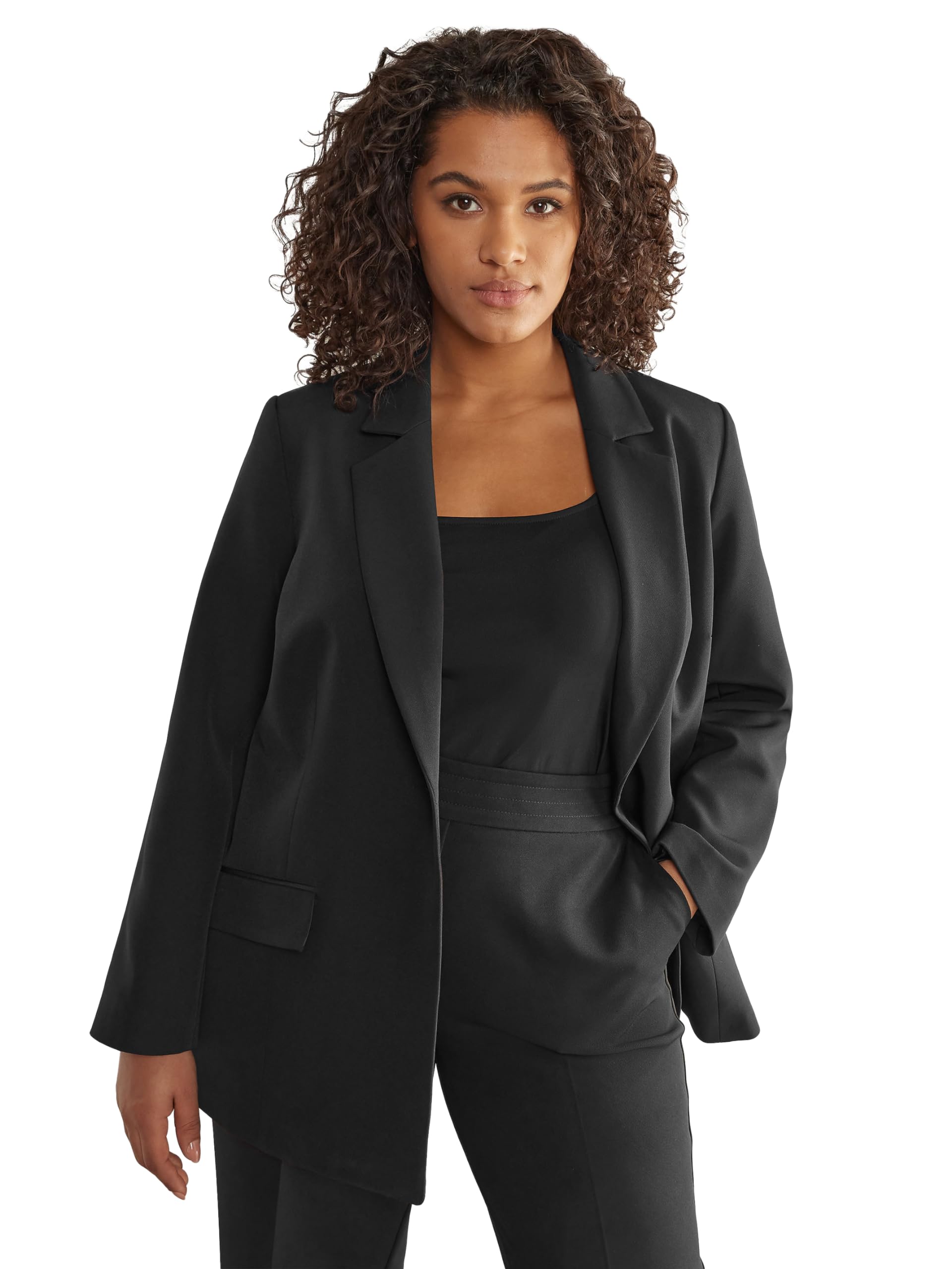 Evans Single Breasted Blazer - Black - Women's Size 22-24