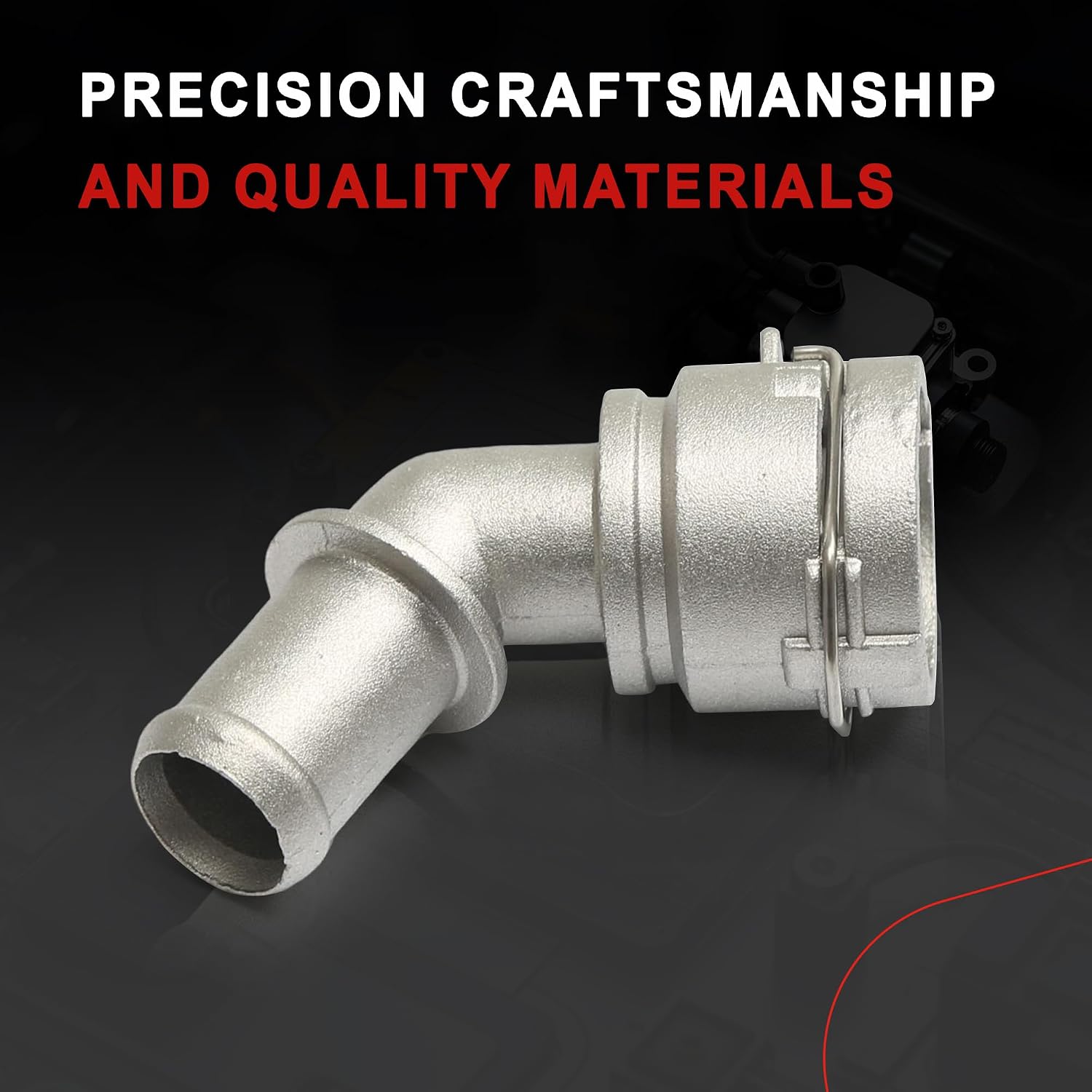 1J0122291D Aluminum Water Coolant Hoses Connector Pipe Compatible with Audi A3 8L1 VW Bora Variant Golf IV New Beetle Seat Leon Skoda Octavia
