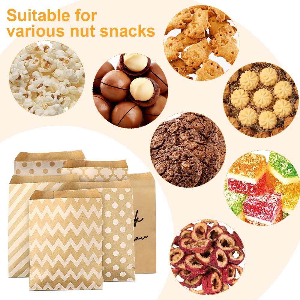 CHEVVY Candy Bar Accesorios 60 Bolsas de Caramelo Accesorios para Decoración de Candy Bar Candy Bar Set para Bodas Cumpleaños Fiestas Incluye 2 Pinzas de Azúcar, 1 Palas y Guirnaldas