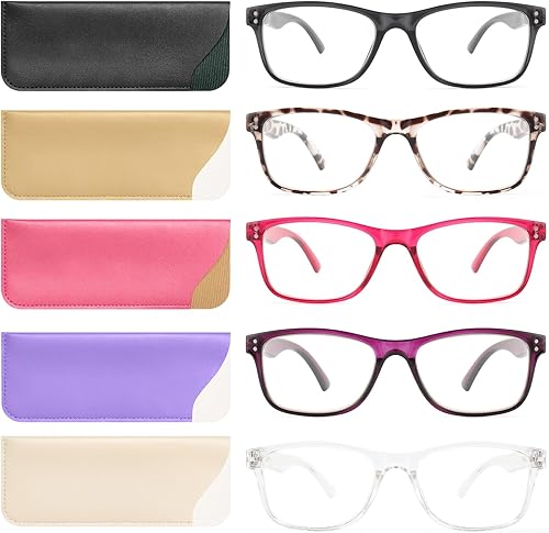 Fetrrc Lentes de lectura con bloqueo de luz azul para mujer, lentes de computadora antirreflejos, antifatiga y anti rayos UV, anteojos cuadrados