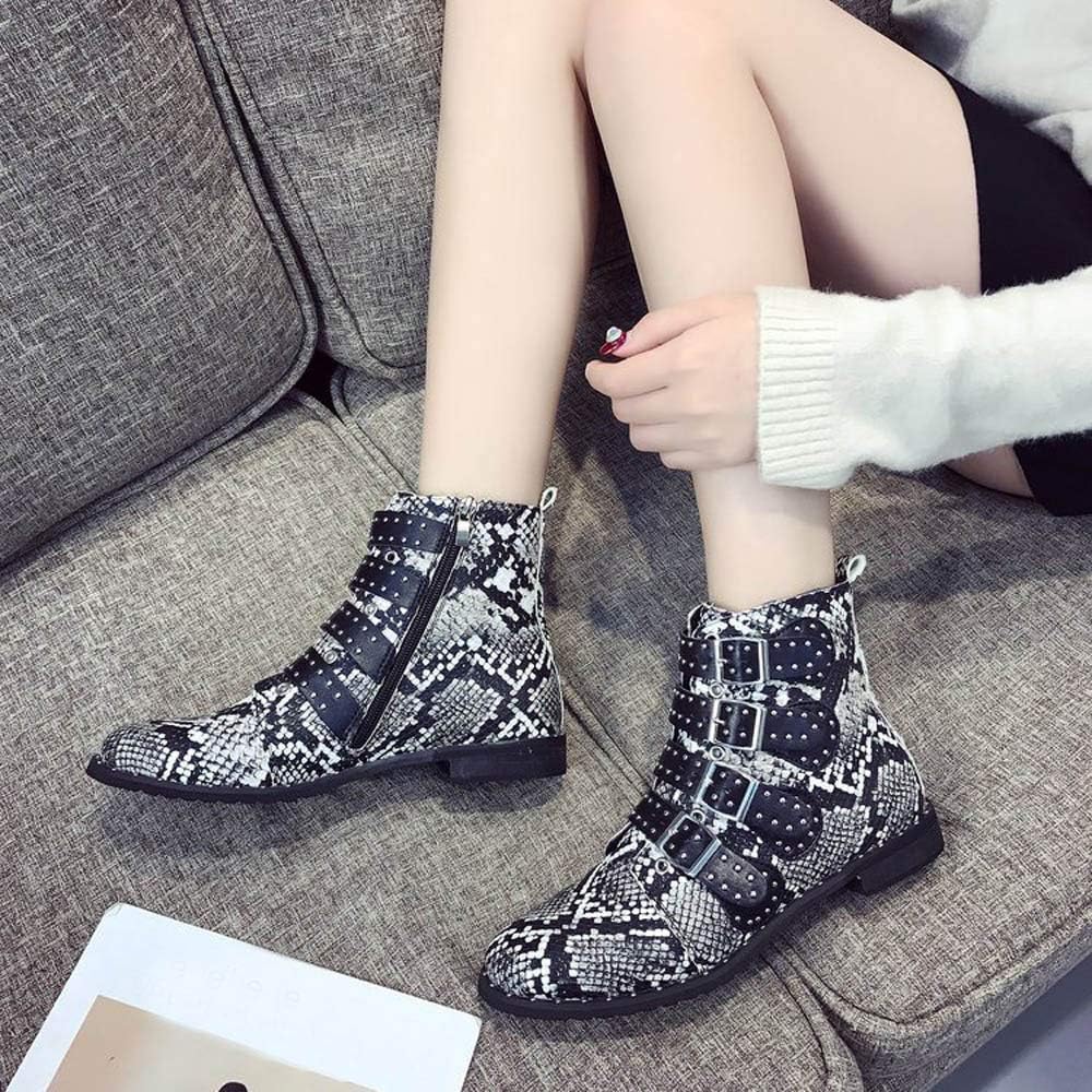 snakeskin buckle booties