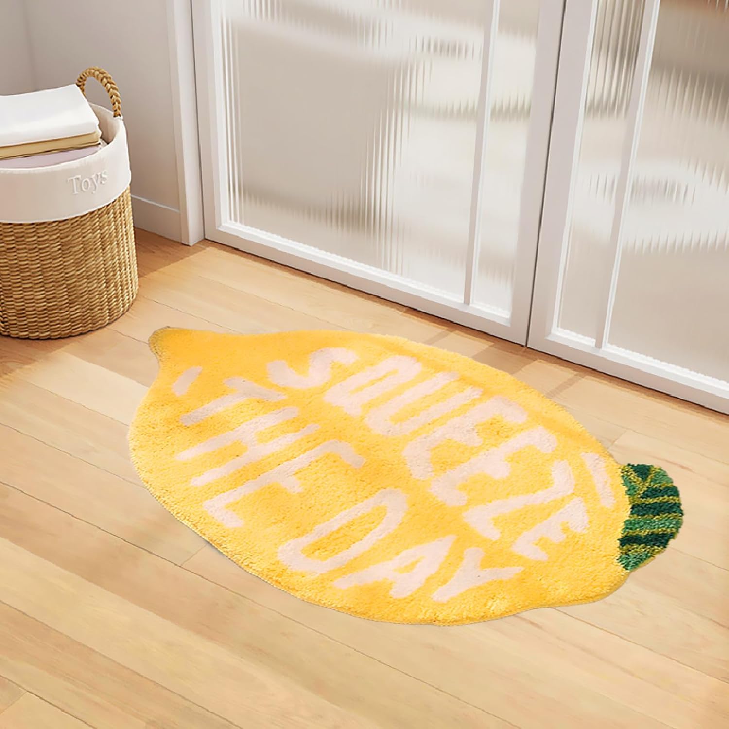 Lemon Bathroom Rug Mat Soft Absorbent Microfiber Rugs 31"×19" Non-Slip Shaggy Bath Carpet Machine Wash Dry, Bath Mats for Bathroom Floor, Tub and Shower