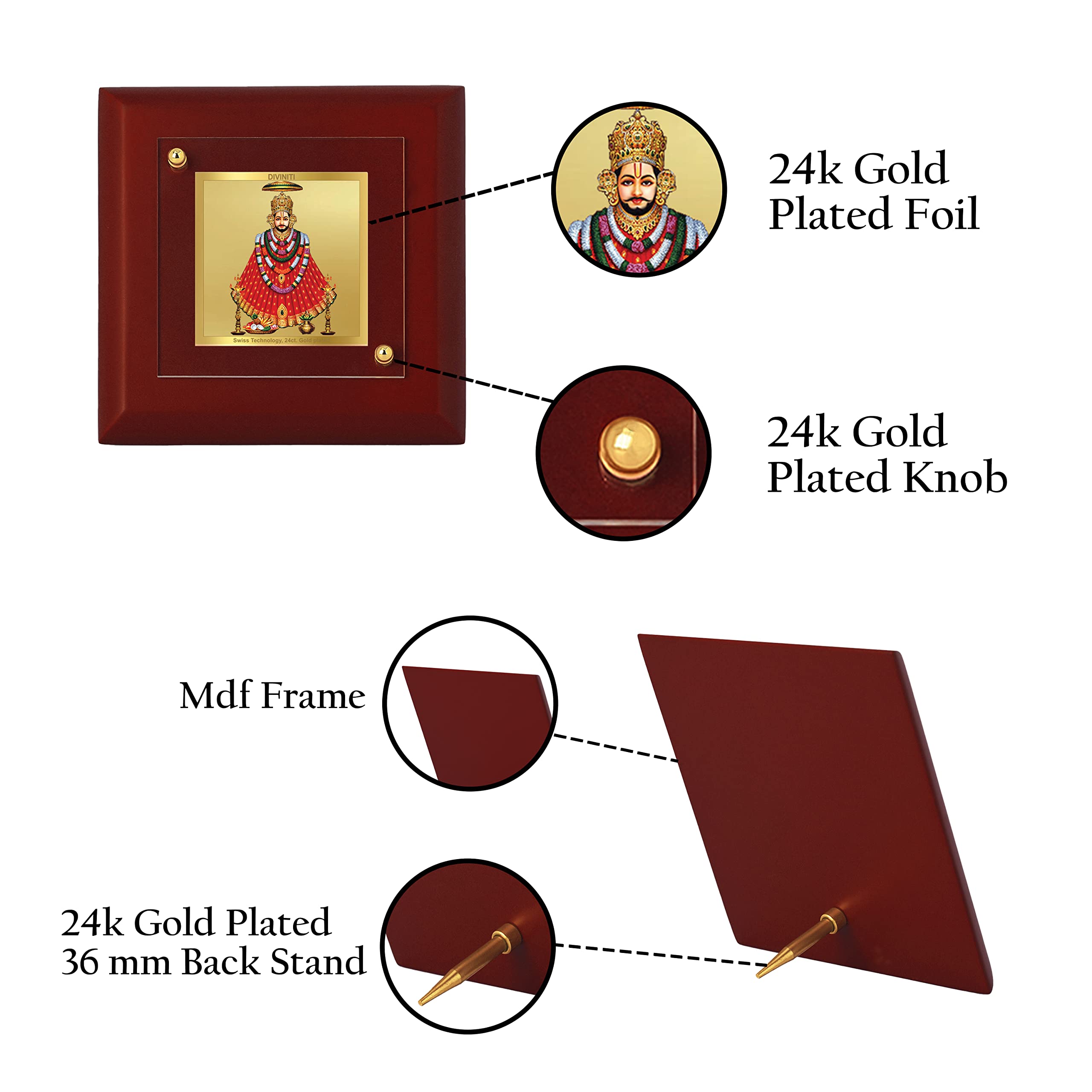 Khatu Shyam Gold Photo Frame - 24K Luxury -3