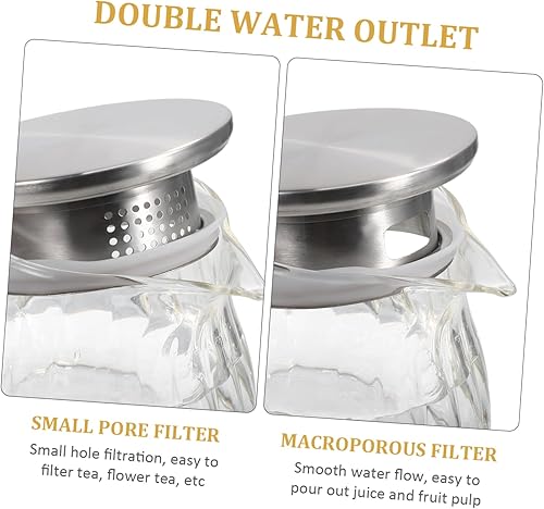 Miniatura 7 de Angoily Tapas de jarra de agua, tapas de acero inoxidable, tapa de repuesto de agua de vidrio para jarra de agua, jarra de bistró de vidrio