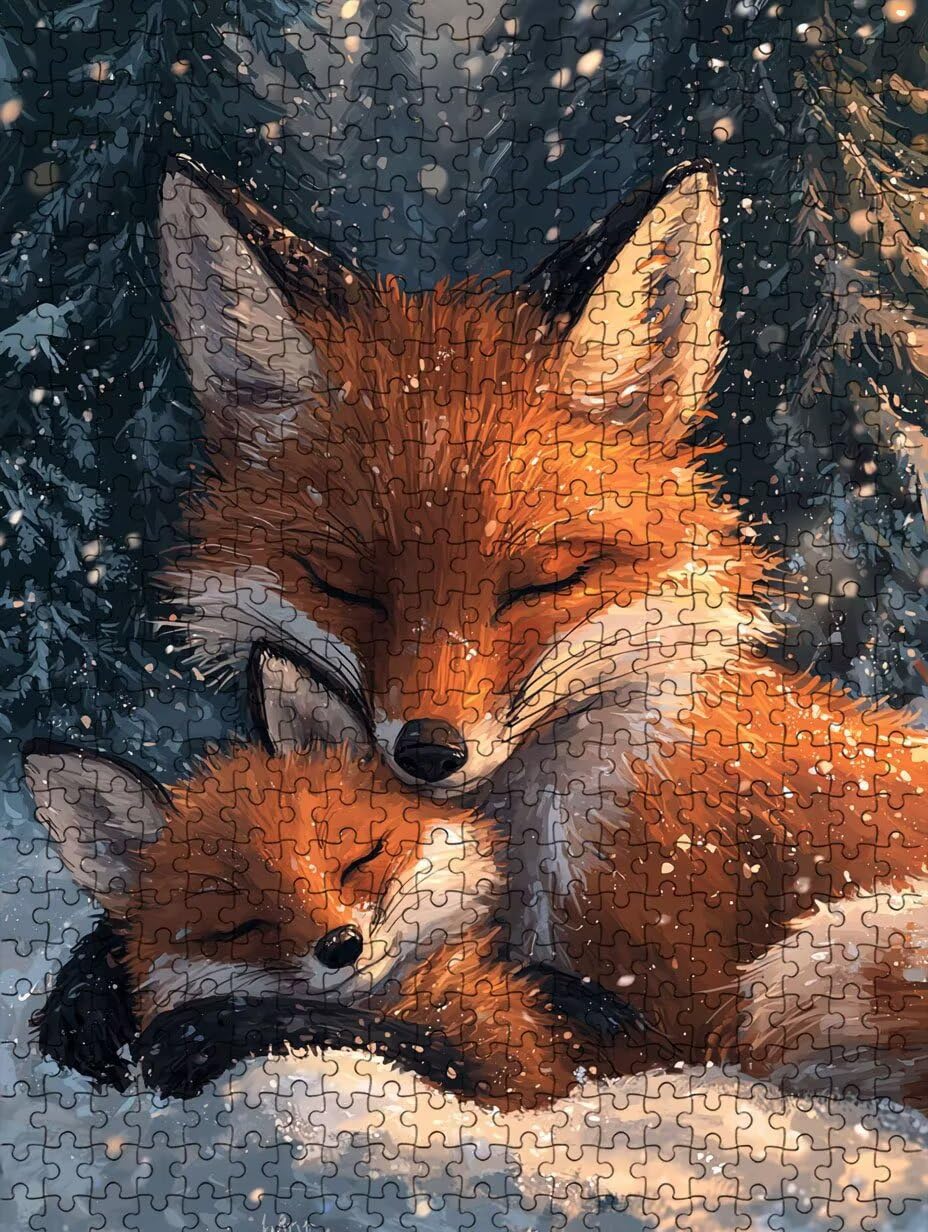 Lisy Puzzle 2000 sztuk, puzzle dla dorosłych, łamigłówki, wyzwanie dekoracja puzzli, rozrywka gra edukacyjna dla całej rodziny, na prezent dekoracja BXHZW7-366