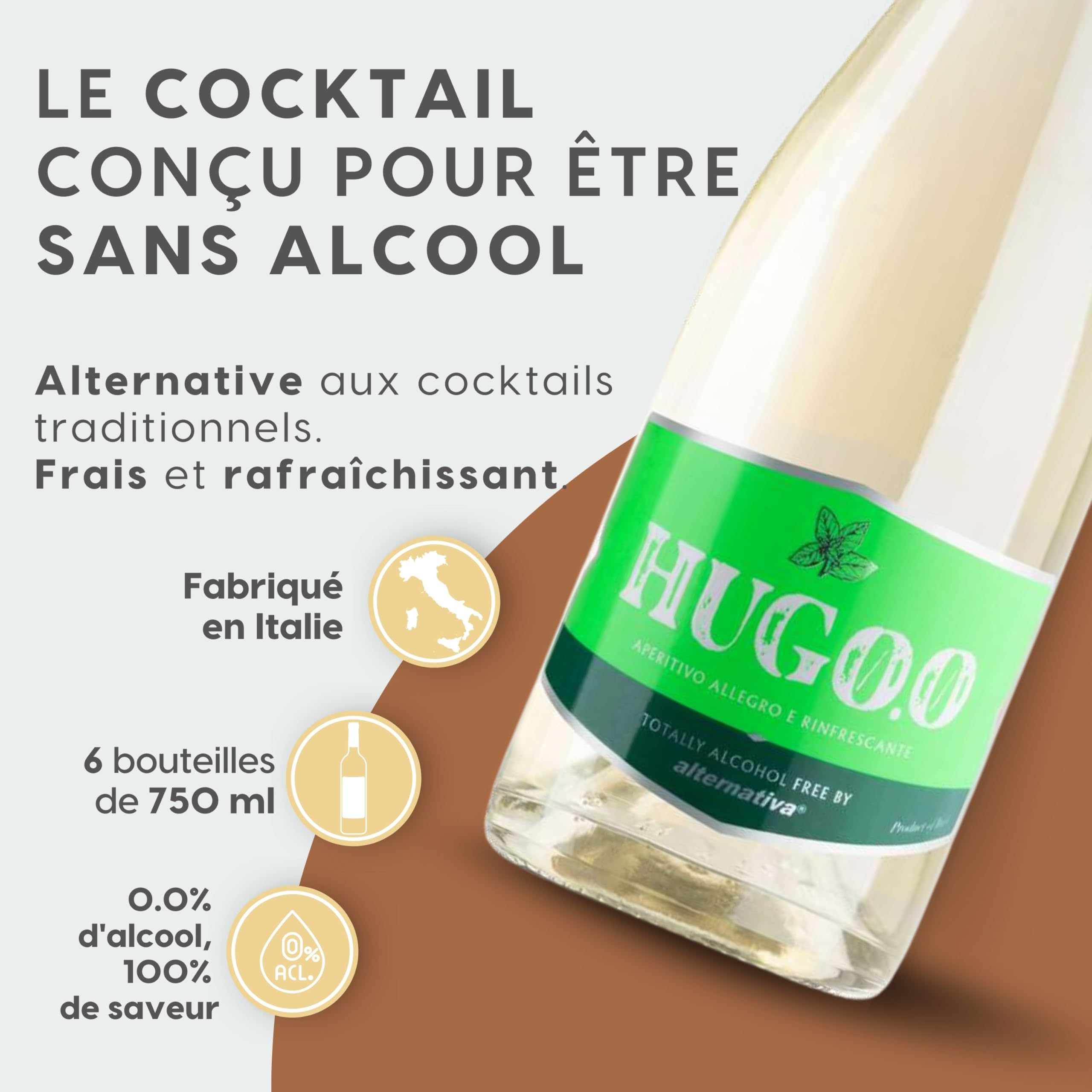 ALTERNATIVA Apéritif Italien Sans Alcool 0.0% - 6 Bouteilles de 750ml