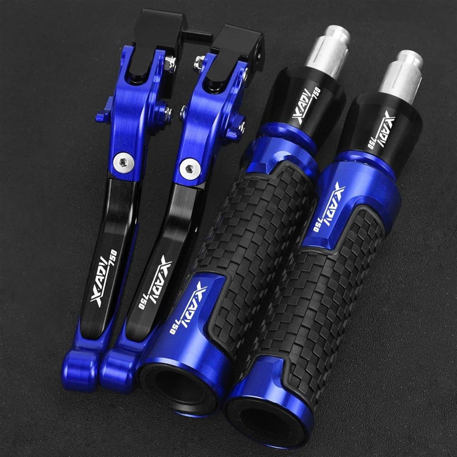 Manetas extensibles XADV 750 de aluminio CNC y puños azules de alta gama