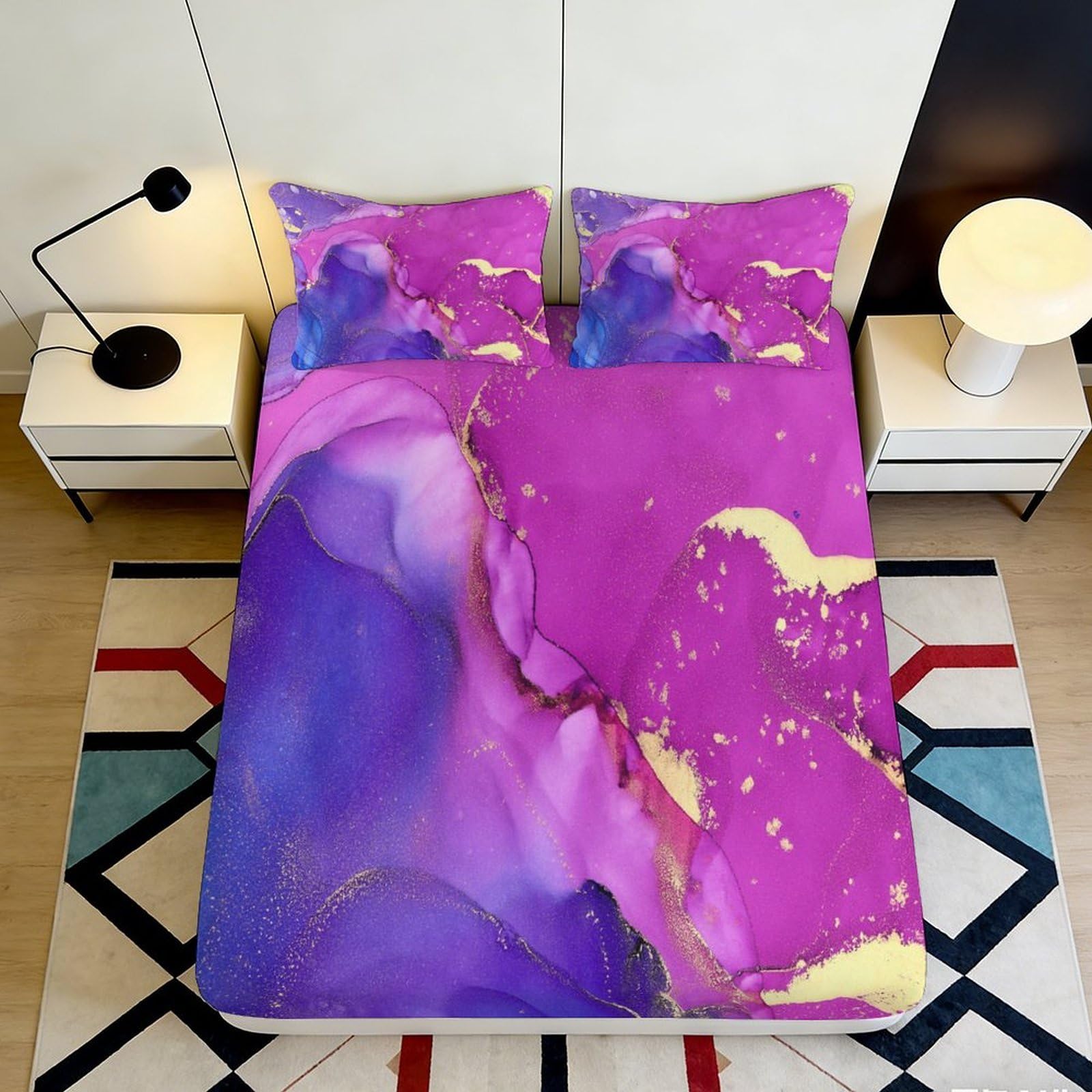 3D Printed Beagle Dog Fitted Sheet Microfiber Deep Pocket Non-Slip Bedroom Bedding Hound Mattress Fitted Cover All Ages 90x200x25cm