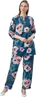 TITTLI Women Plus Size Rayon Co-Ord Set | Printed Tunic with Mandarin Collar & 3/4 Sleeves, Elasticated Waist Trouser with... Price In India