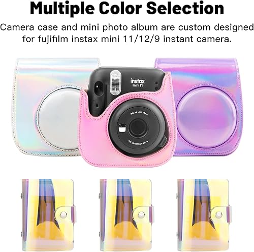 Miniatura 5 de Funda protectora para cámara instantánea Fujifilm Instax Mini 11, funda de piel sintética premium con correa extraíble, funda para cámara con mini