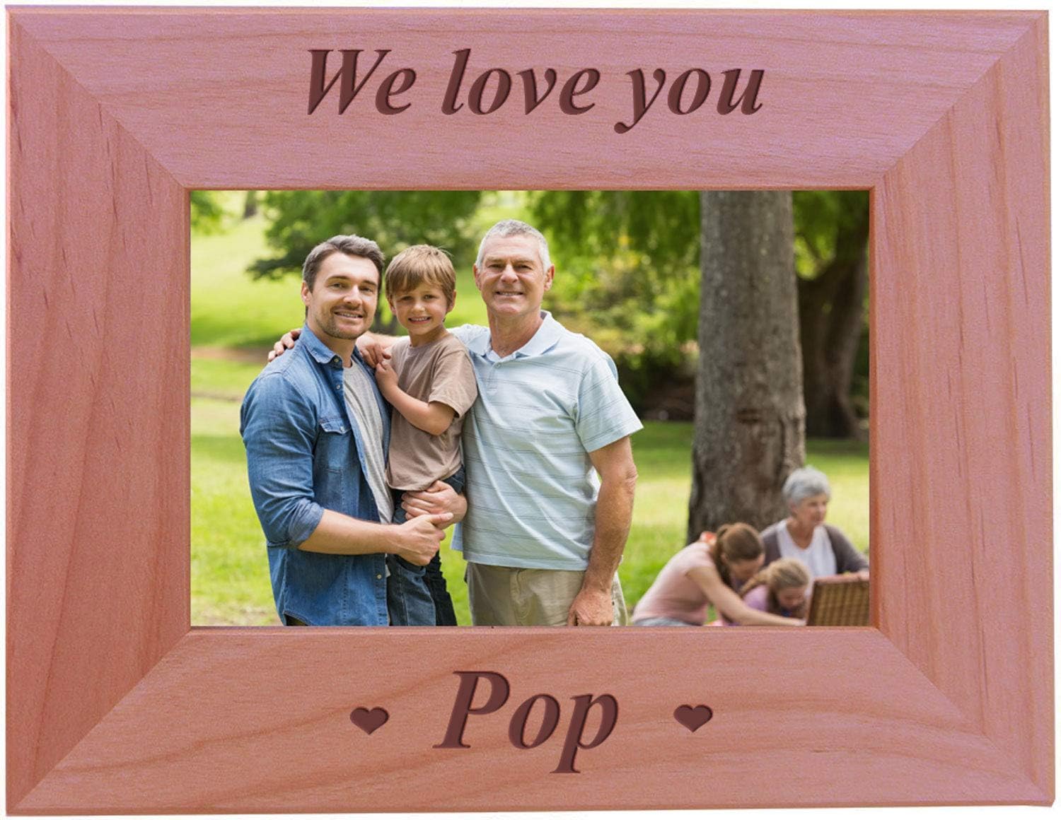 CustomGiftsNow We Love You Pop - Engraved Wood Picture Frame (5x7 Horizontal)