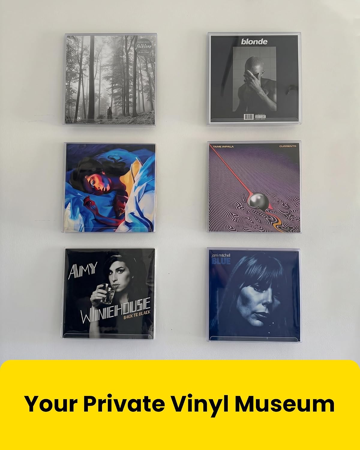 Vinyl Record Toploader 12.5 x 12.5 in, 0.39 in Depth Rigid PVC Hard Sleeves for Storage Display, Vinyl Outer Sleeves for 12 in LPs, Double LPs & Gatefold Jackets (5 Pack, Blue Tint)