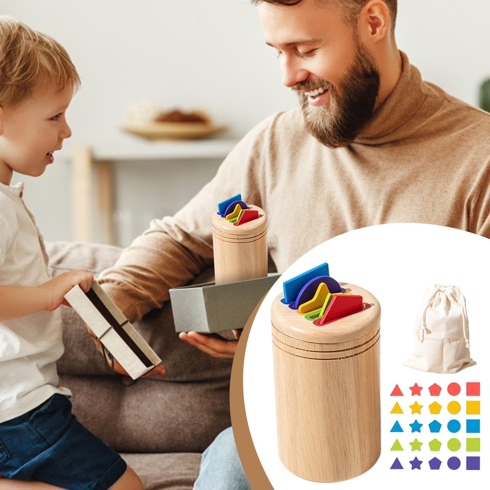 Giocattolo Sensoriale Di Abbinamento Colori In Legno – Tazze E Bastoncini Per Educazione Cognitiva, Motricità Fine E Apprendimento Prescolare