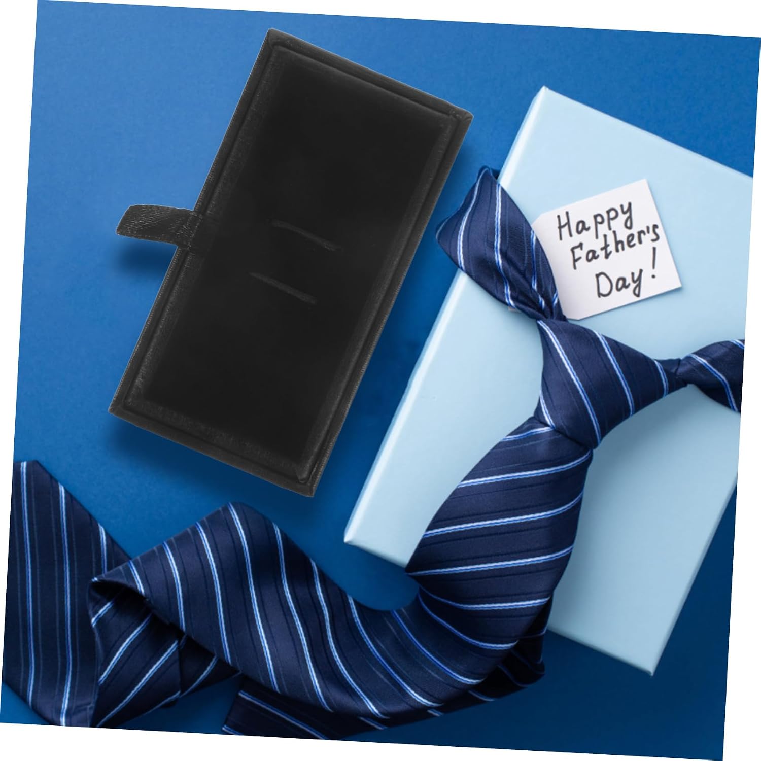 Didiseaon Black Square Leather Tie Clip Case for Cufflinks Jewelry image 3
