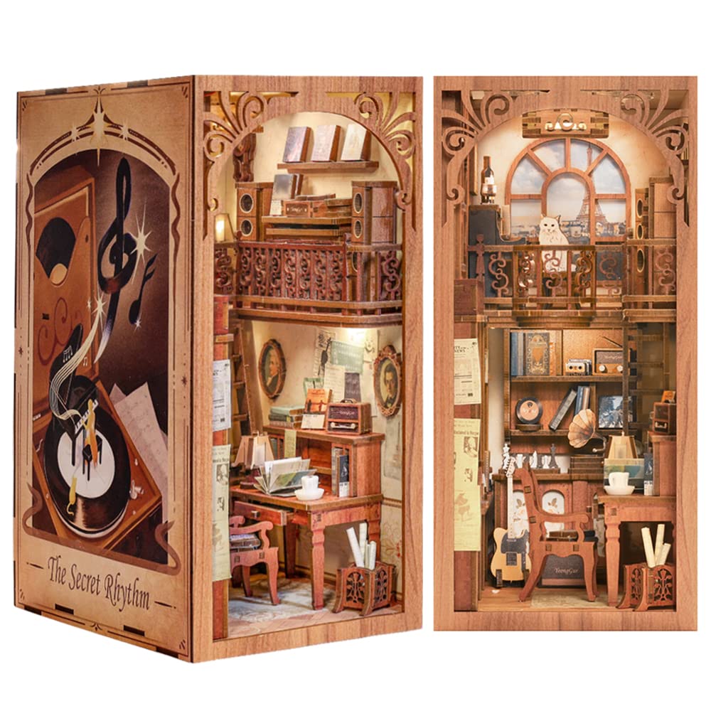 Buy CUTEBEE DIY Book Nook Kit Bookshelf Insert Bookend Stand Bookcase