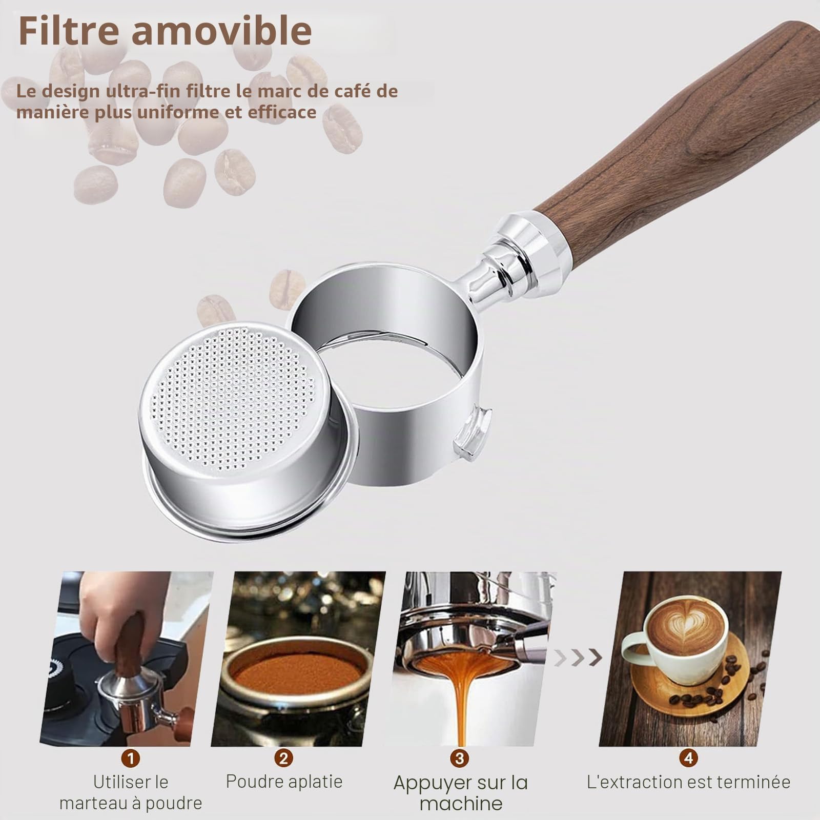 Porte-filtre Sans Fond 51mm, 3 Ears Bottomless Portafilter Compatible