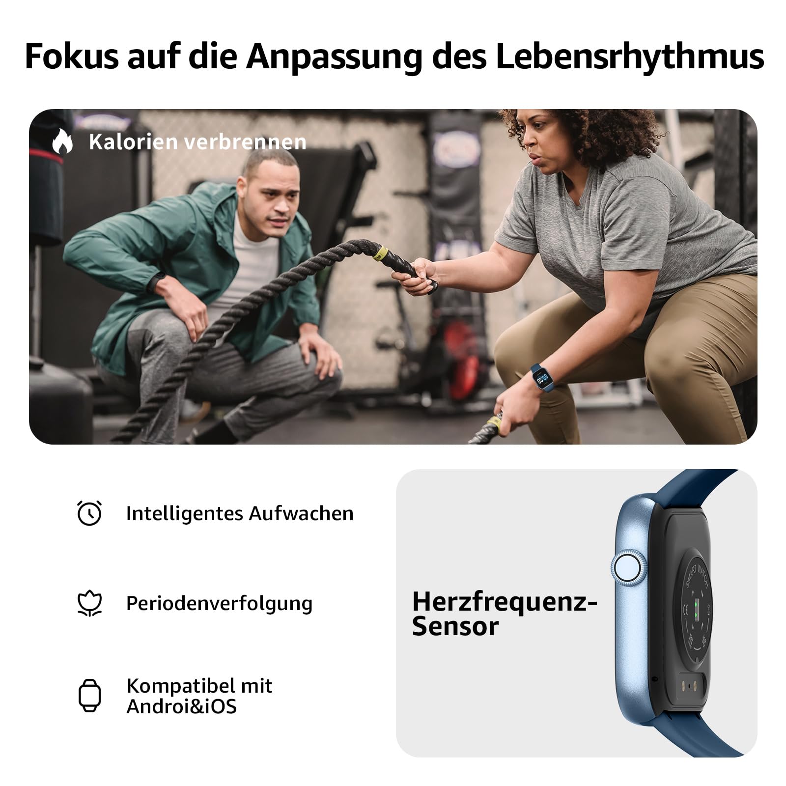 Smartwatch Damen Herren, 1,85" HD Touch Fitnessuhr mit Telefonfunktion, 140+Sportmodi Smart Watch Fitness Tracker mit Pulsmesser Schlafmonitor Schrittzähler, IP68 Wasserdicht Sportuhr für iOS Android