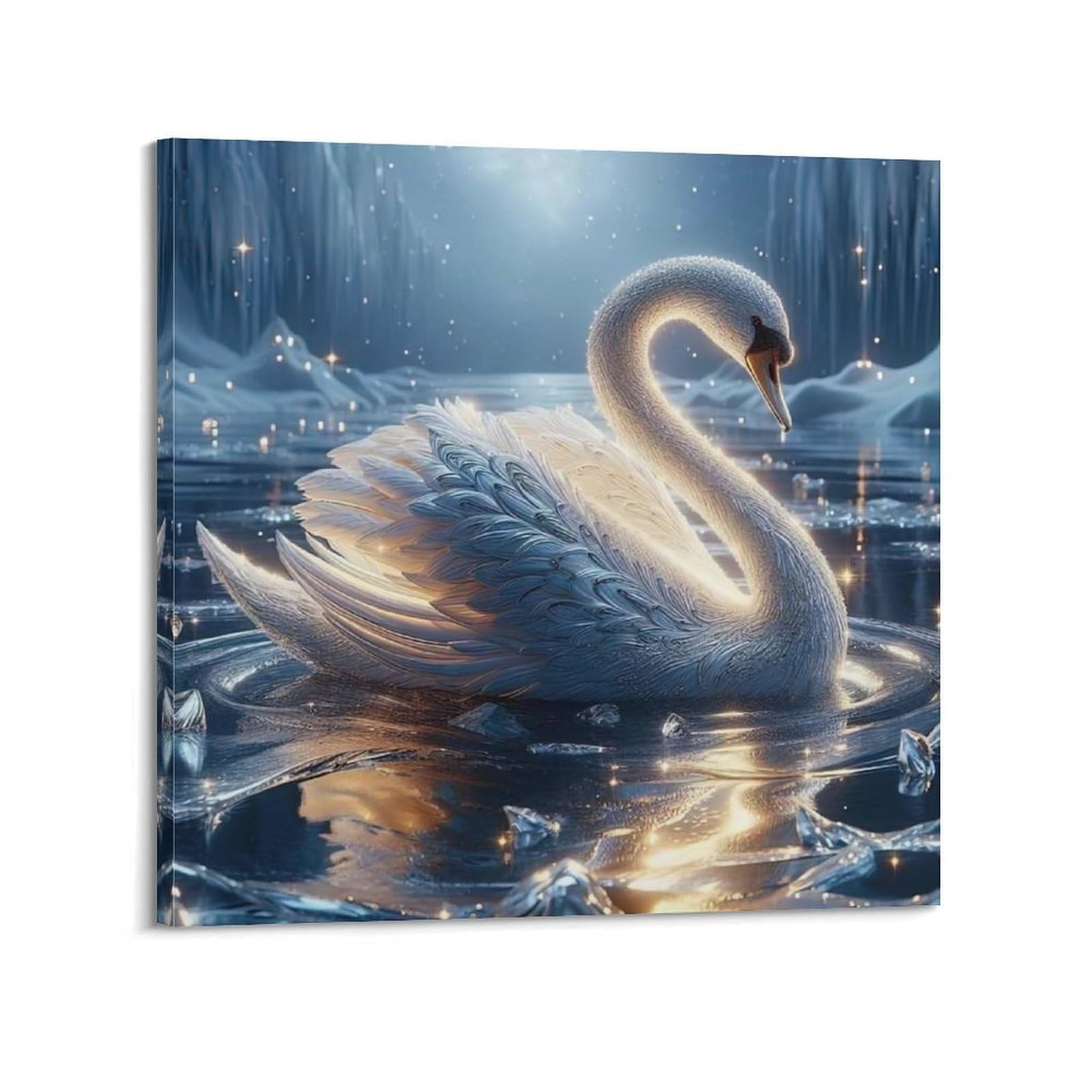 Animal Poster Beautiful Swan Poster Decorative Painting Canvas Wall Posters And Art Picture Print Modern Family Bedroom Decor Posters 28x28inch(70x70cm)