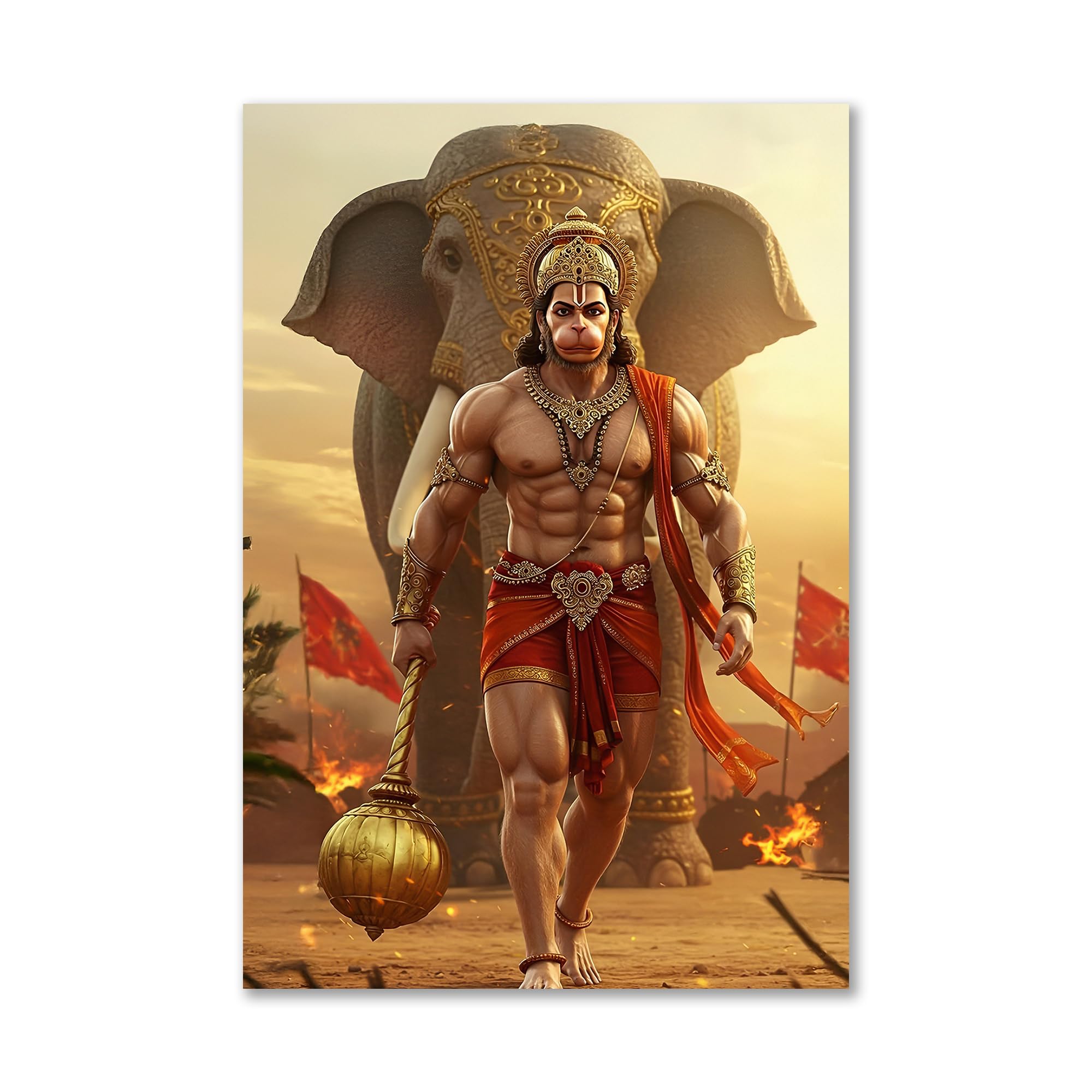 Lord Hanuman Poster - Bajrangbali Art -14 Lord Hanuman Poster - Bajrangbali Art -14
